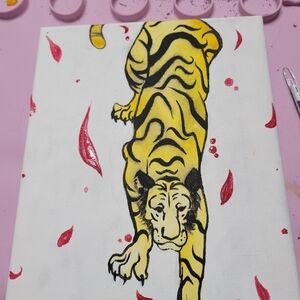 Yellow and Black Tiger Canvas Art